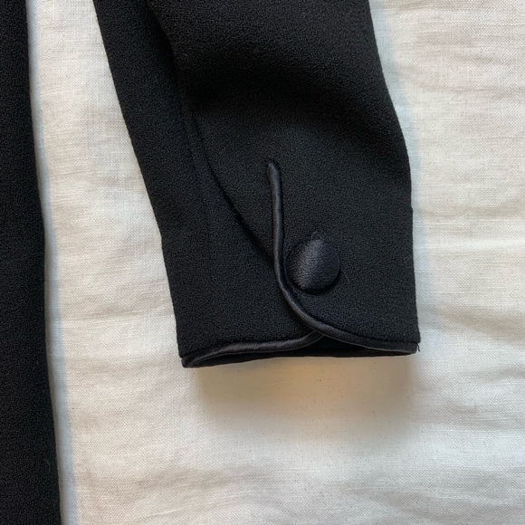 Vintage Laura Ashley Wool Black Dress - Picture 4 of 8